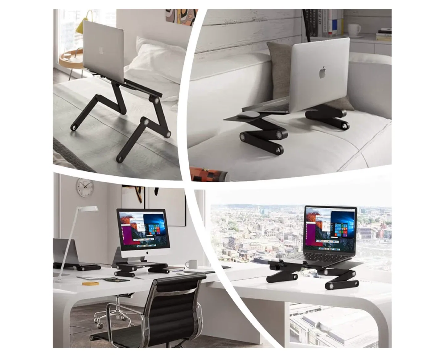 Adjustable Laptop Stand Desk (Silver) - Portable & Cozy image indicator(3)