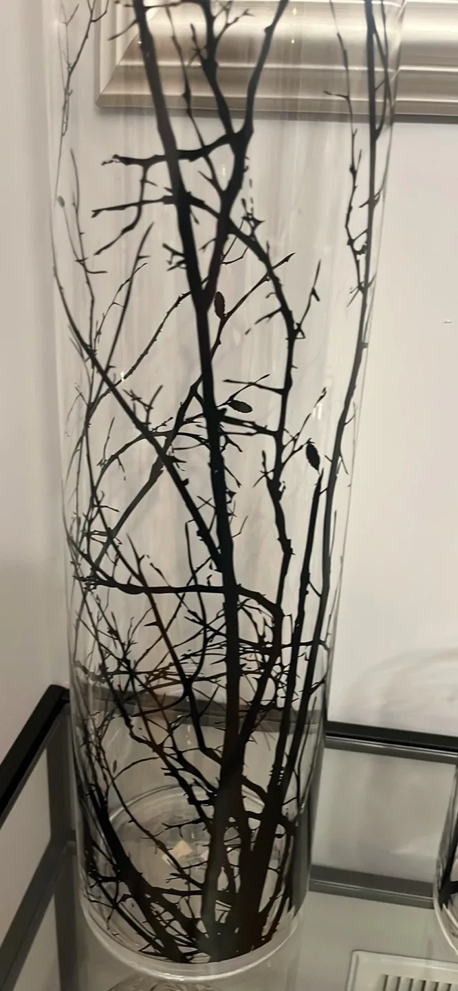 Set of Glass Vase with Tree Design image indicator(2)