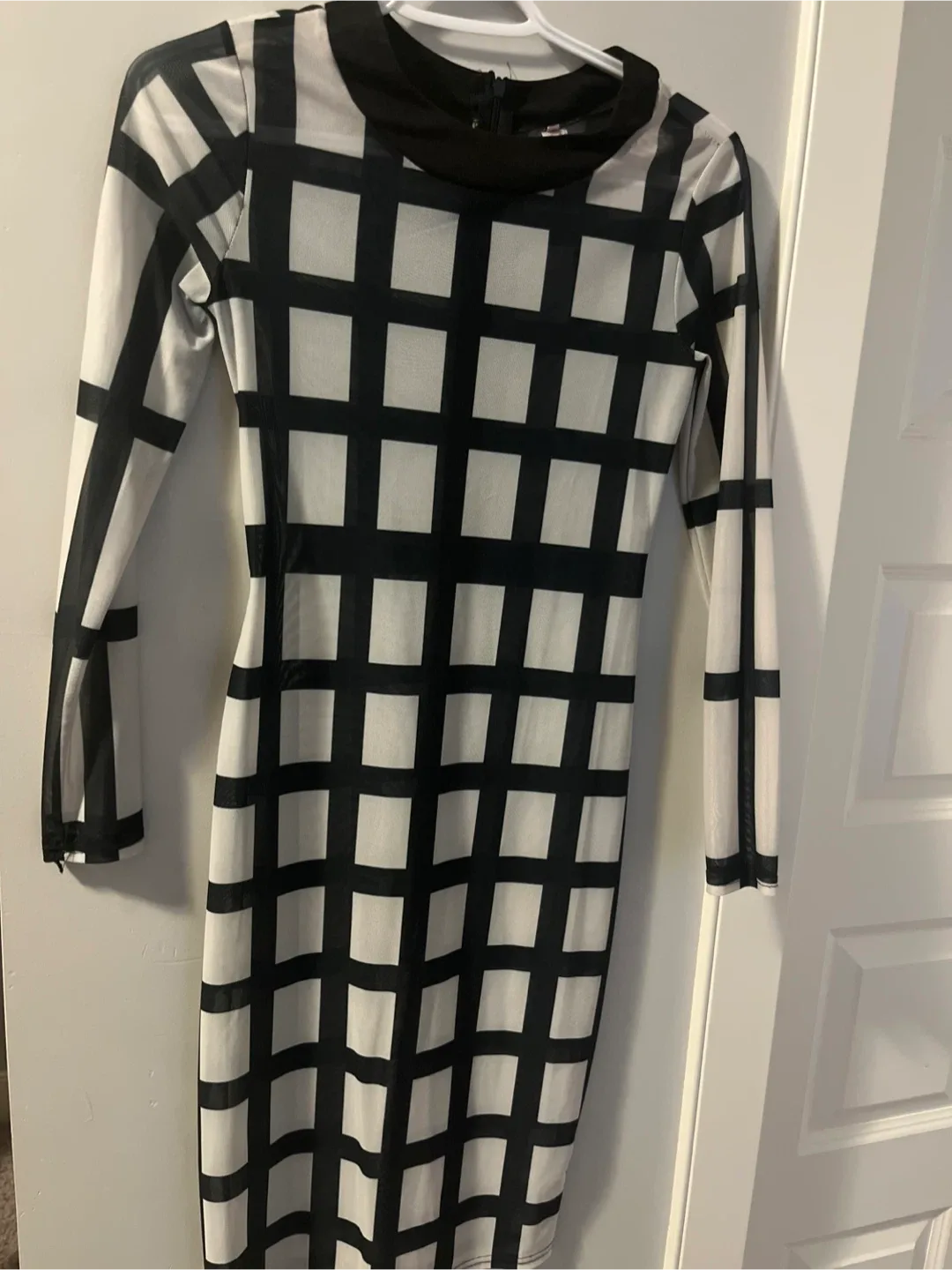 Black & White Grid Pattern Dress