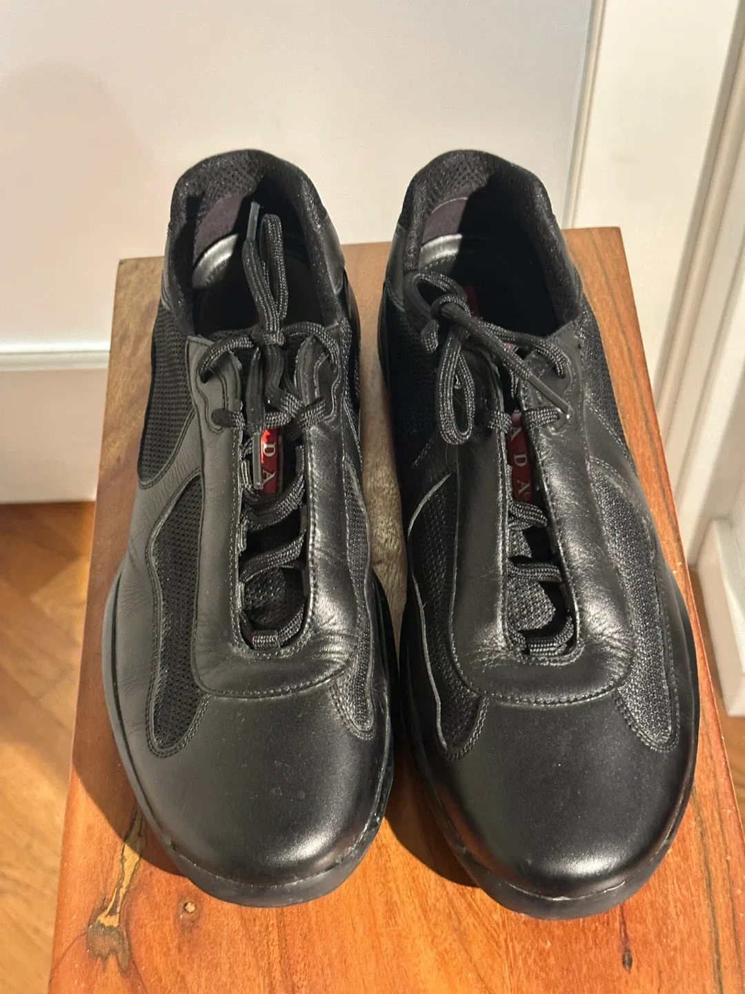 Prada Black Leather Sneakers thumbnail