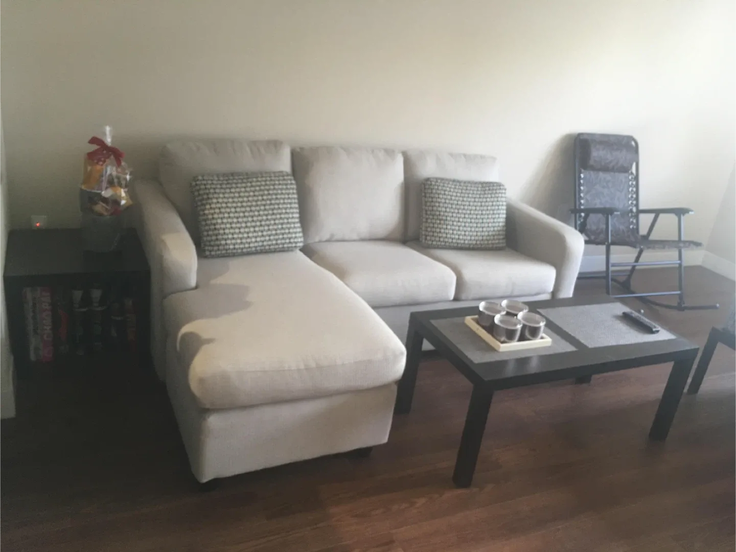 beige Chesterfield brand couch L-shaped image indicator(2)