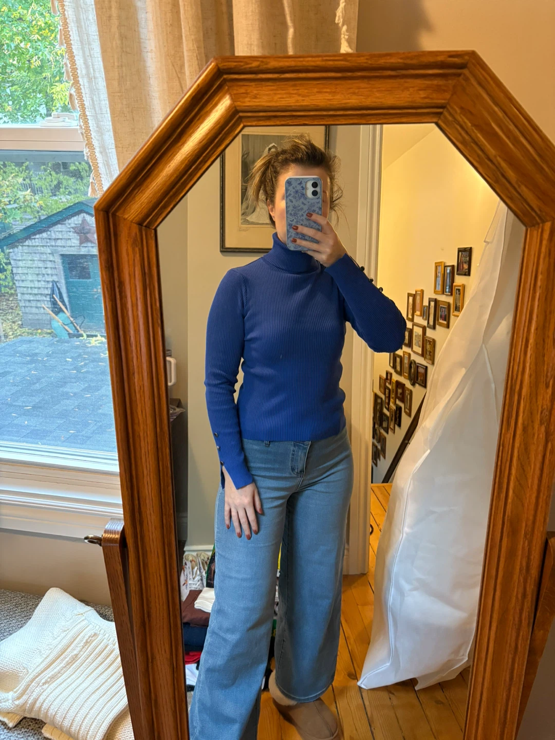 Blue Turtleneck Sweater