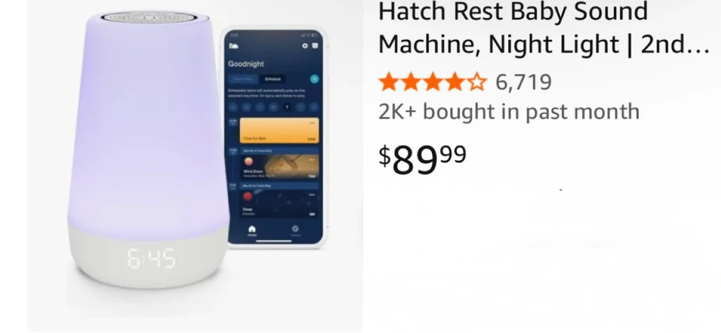 Brand new-Hatch Rest Baby Sound Machine & Night Light image indicator(2)