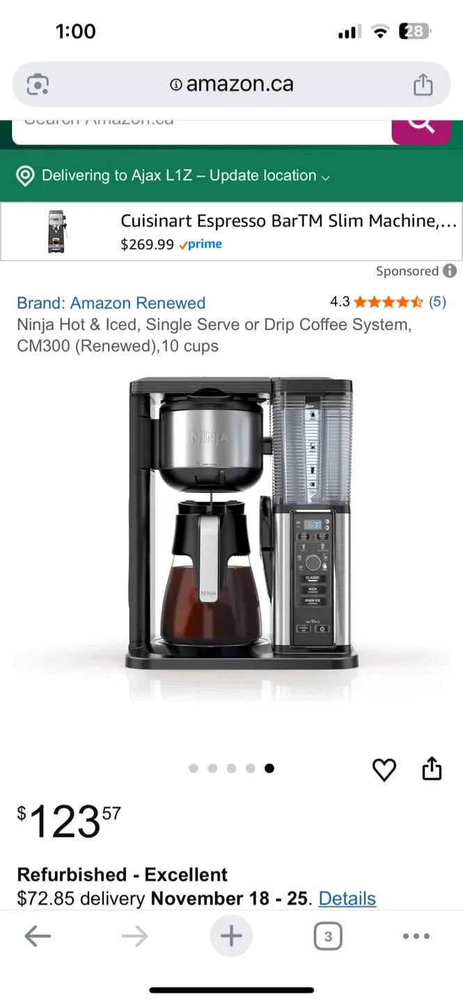 Ninja Hot & Iced Coffee System CM300 image indicator(2)