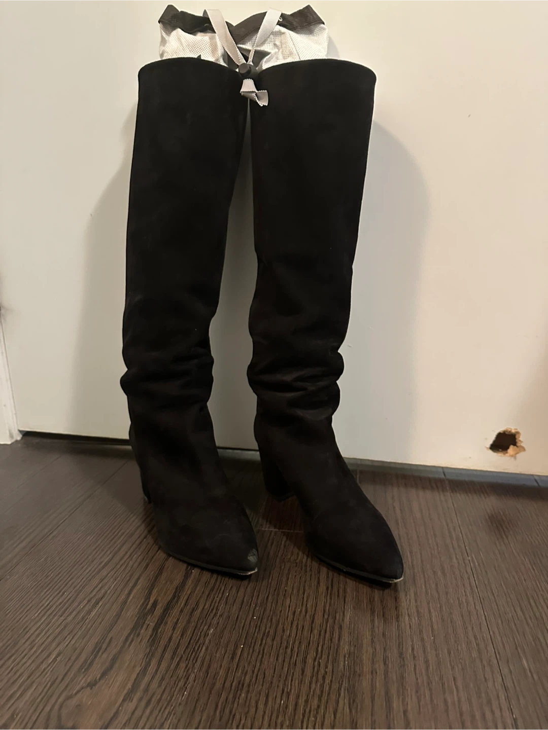 Prada Black Suede  Boots - Size 35.5