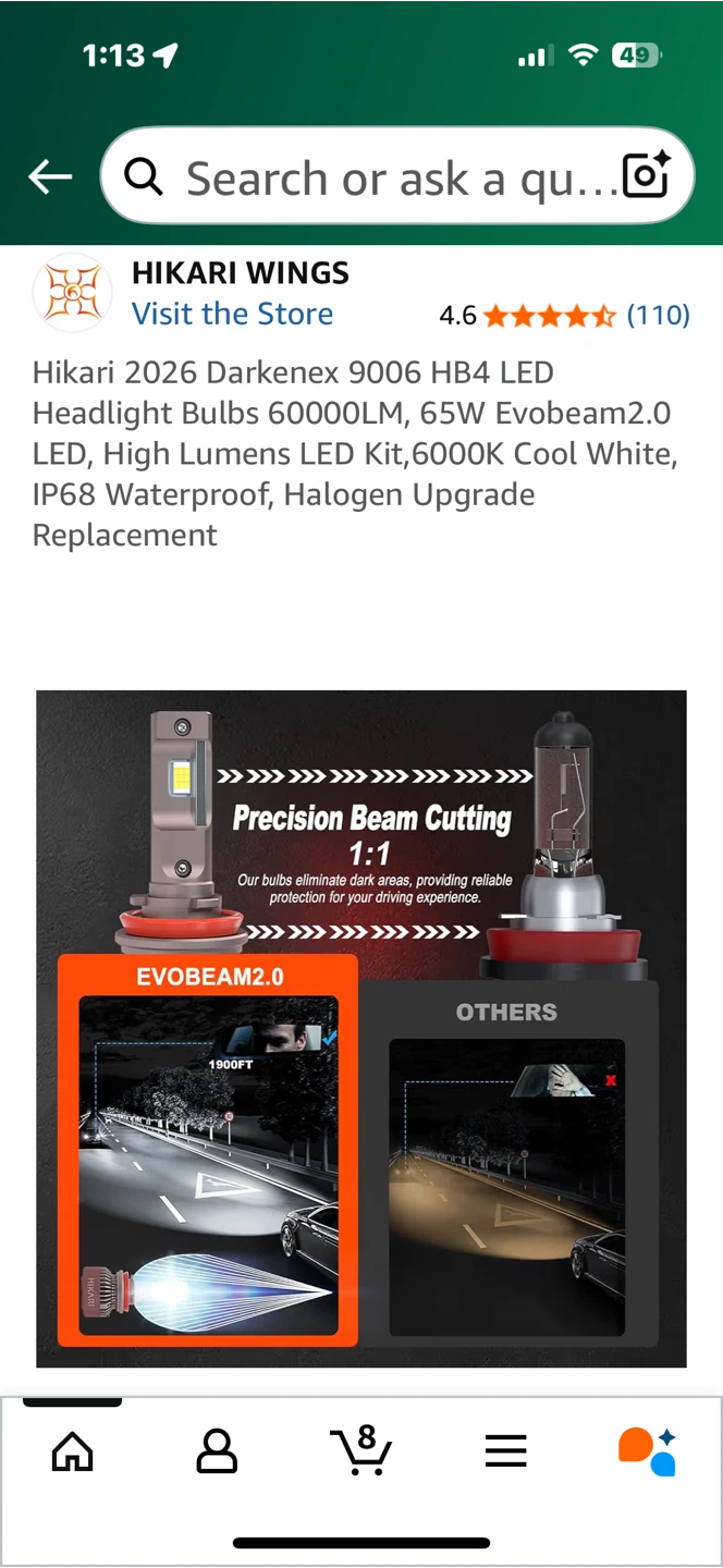 Hikari 2026 Darkenex 9006 HB4 LED Headlight Bulbs - photo 4