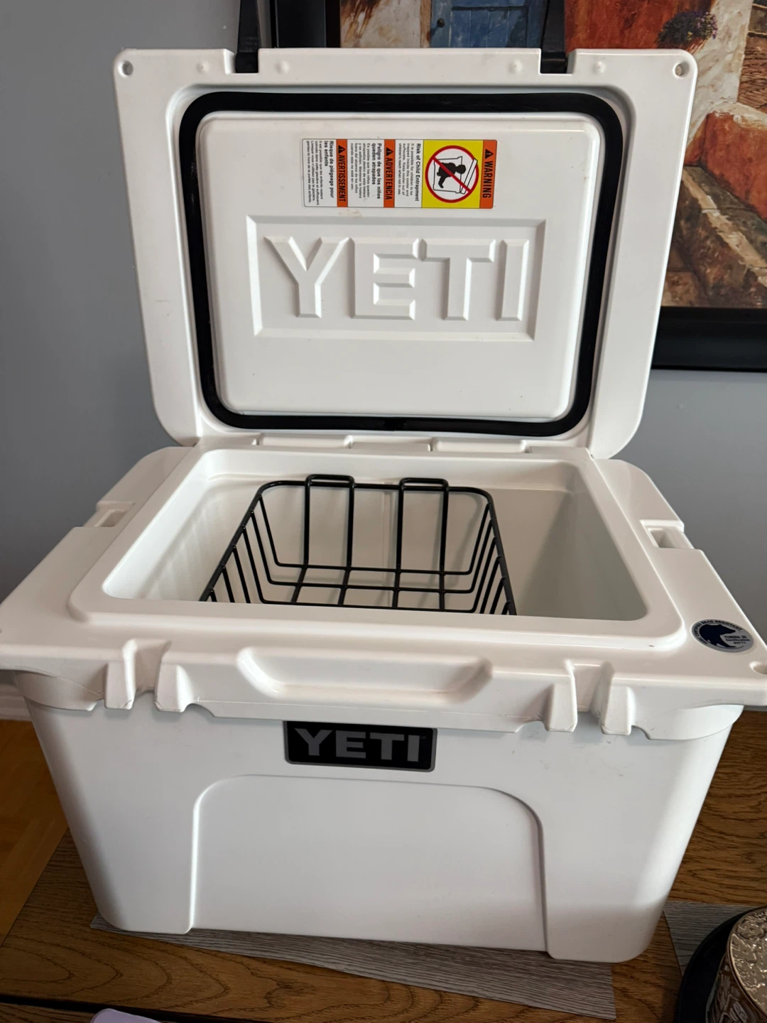 Yeti White Cooler with Basket