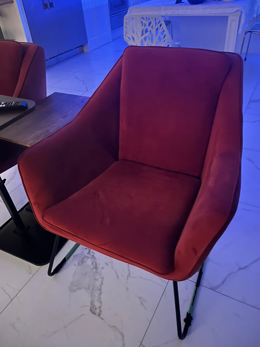 Red Velvet Accent Chairs - Set of 2 image indicator(4)