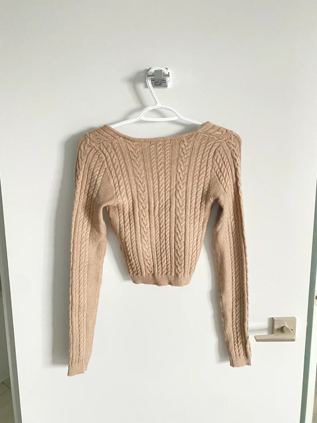 Bustier Cable-Knit Sweet Heart Neckline Sweater image indicator(6)