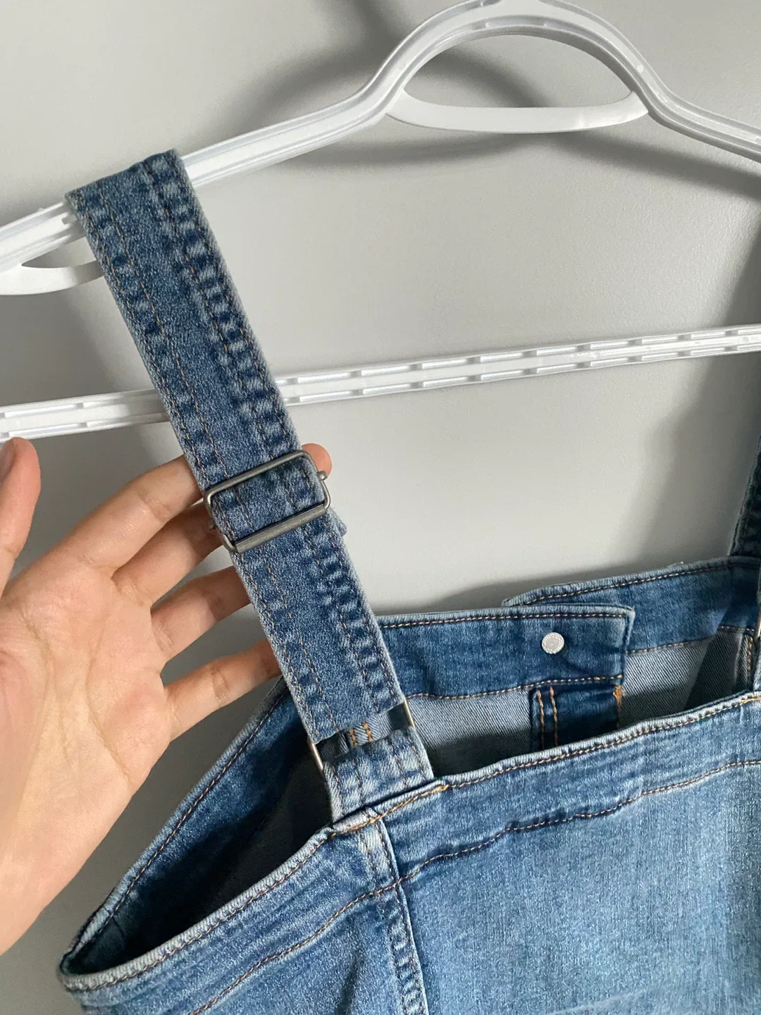 Denim Overall Dress With Deep Pockets image indicator(4)