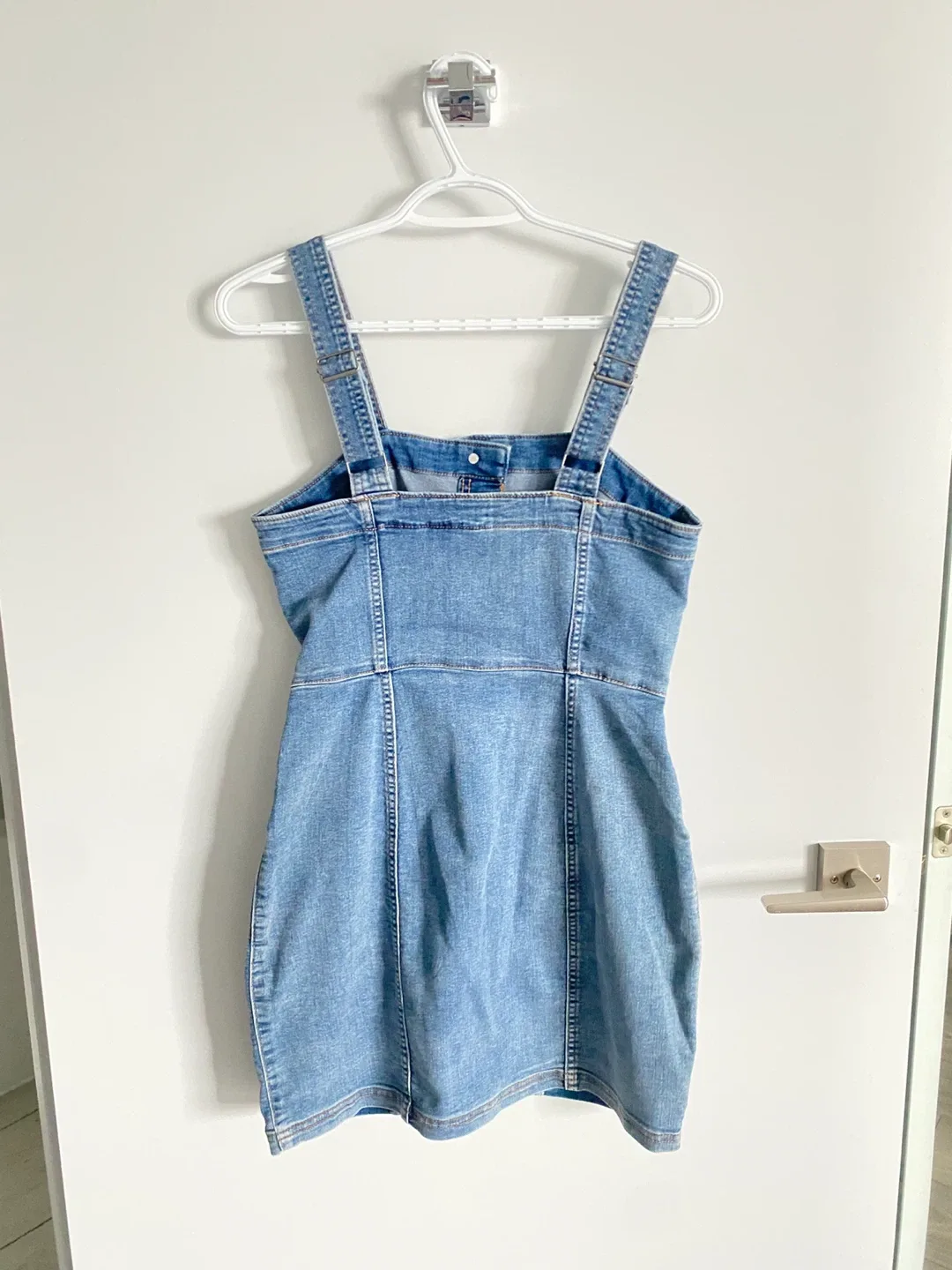 Denim Overall Dress With Deep Pockets image indicator(5)