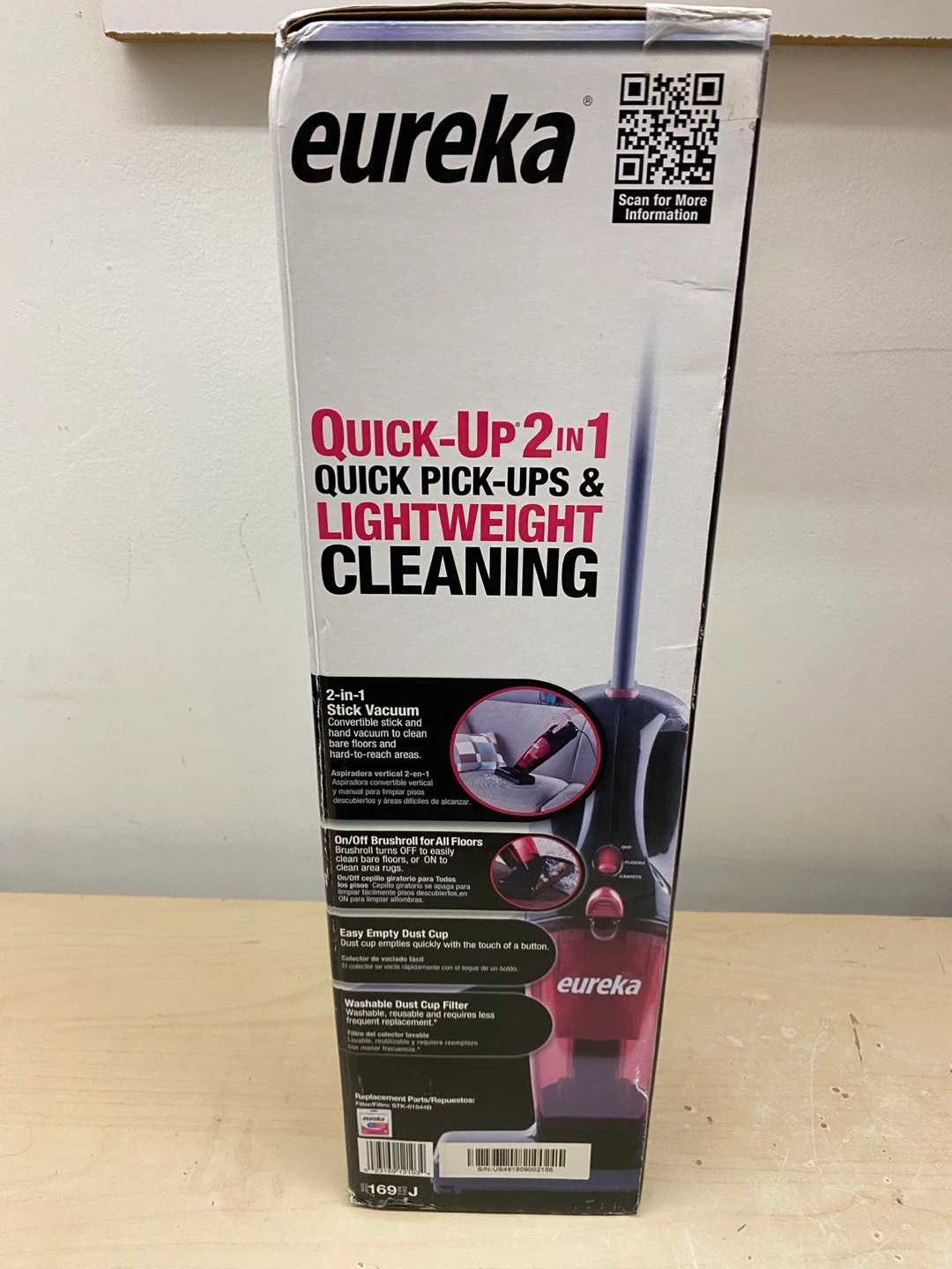 QQuick-Up 2 in 1 Stick Vacuum by Eureka,Bagless,corded - photo 3