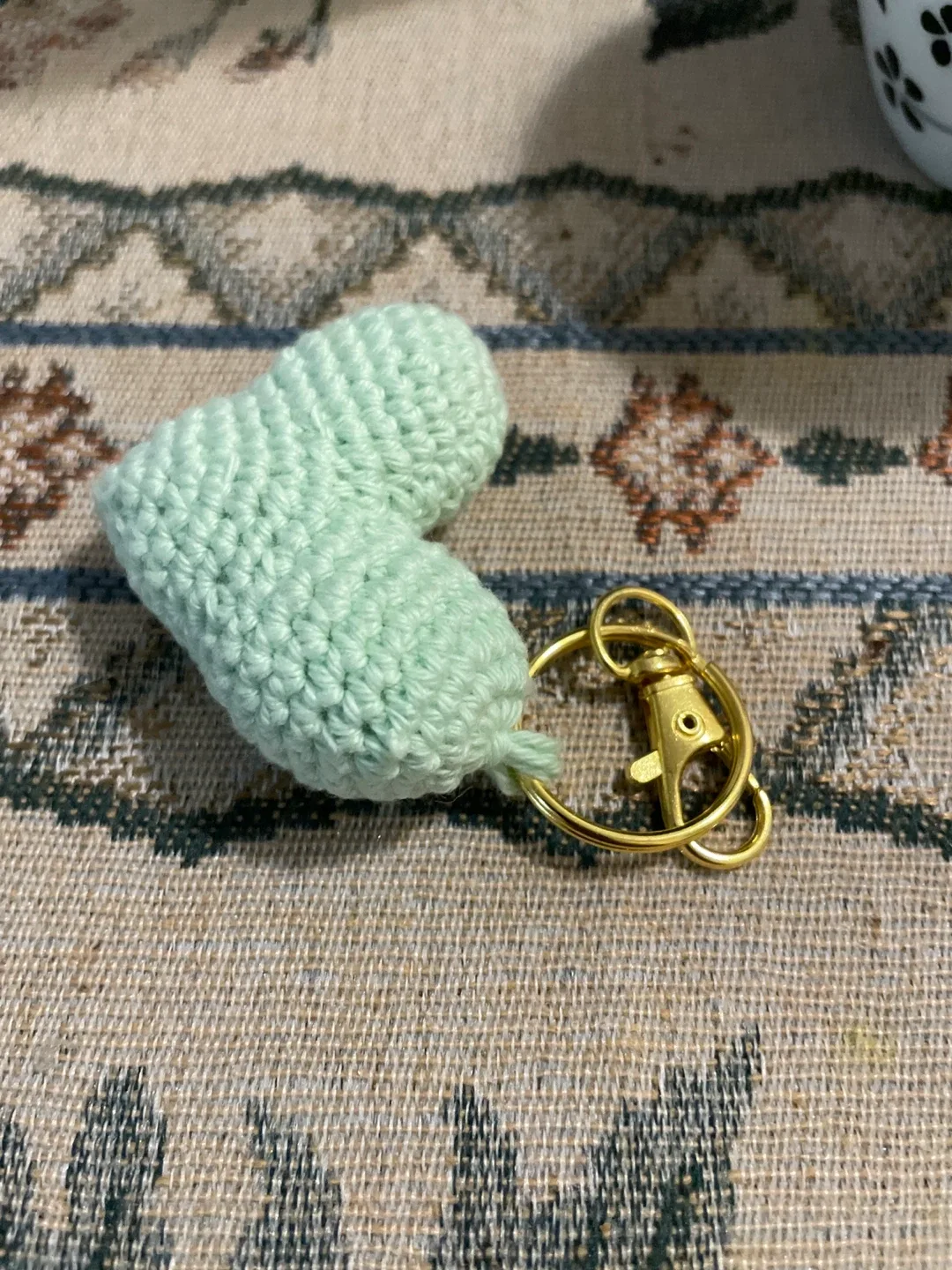 Crocheted Heart Keychain - Handmade🥕 image indicator(2)