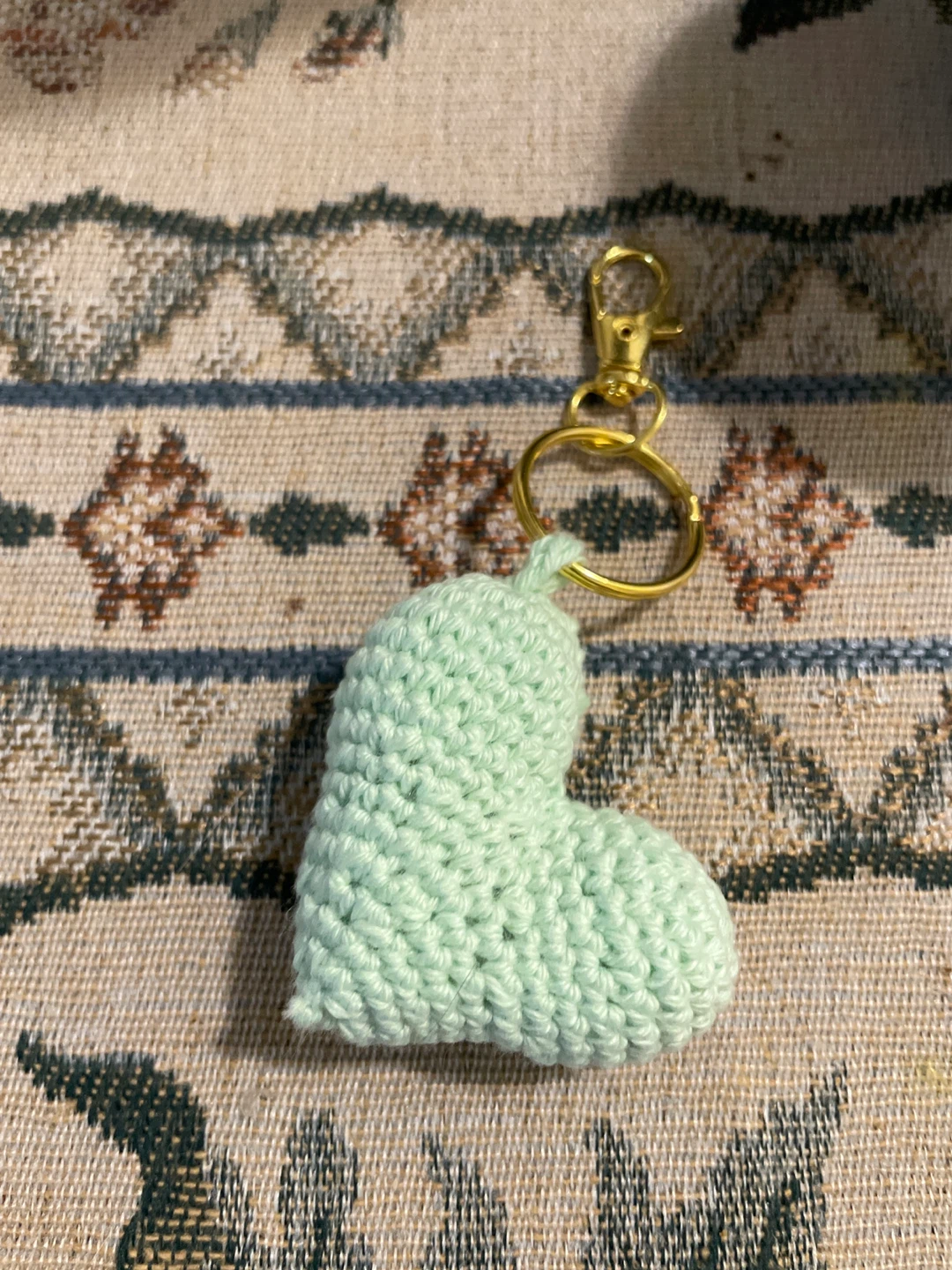 Crocheted Heart Keychain - Handmade🥕