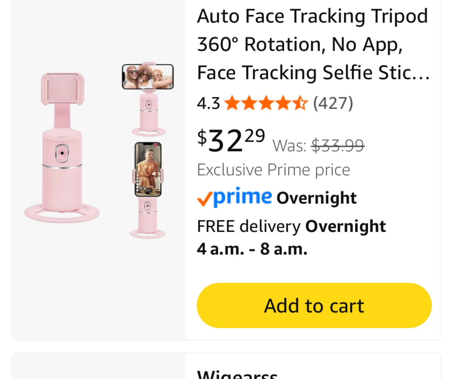 Auto Face Tracking phone holder - Pink