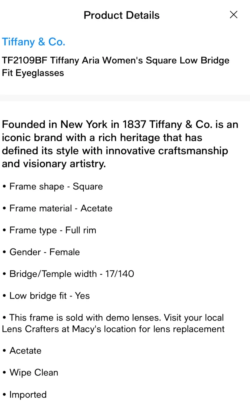 Tiffany & Co. TF2109BF Aria Women's Glasses image indicator(8)