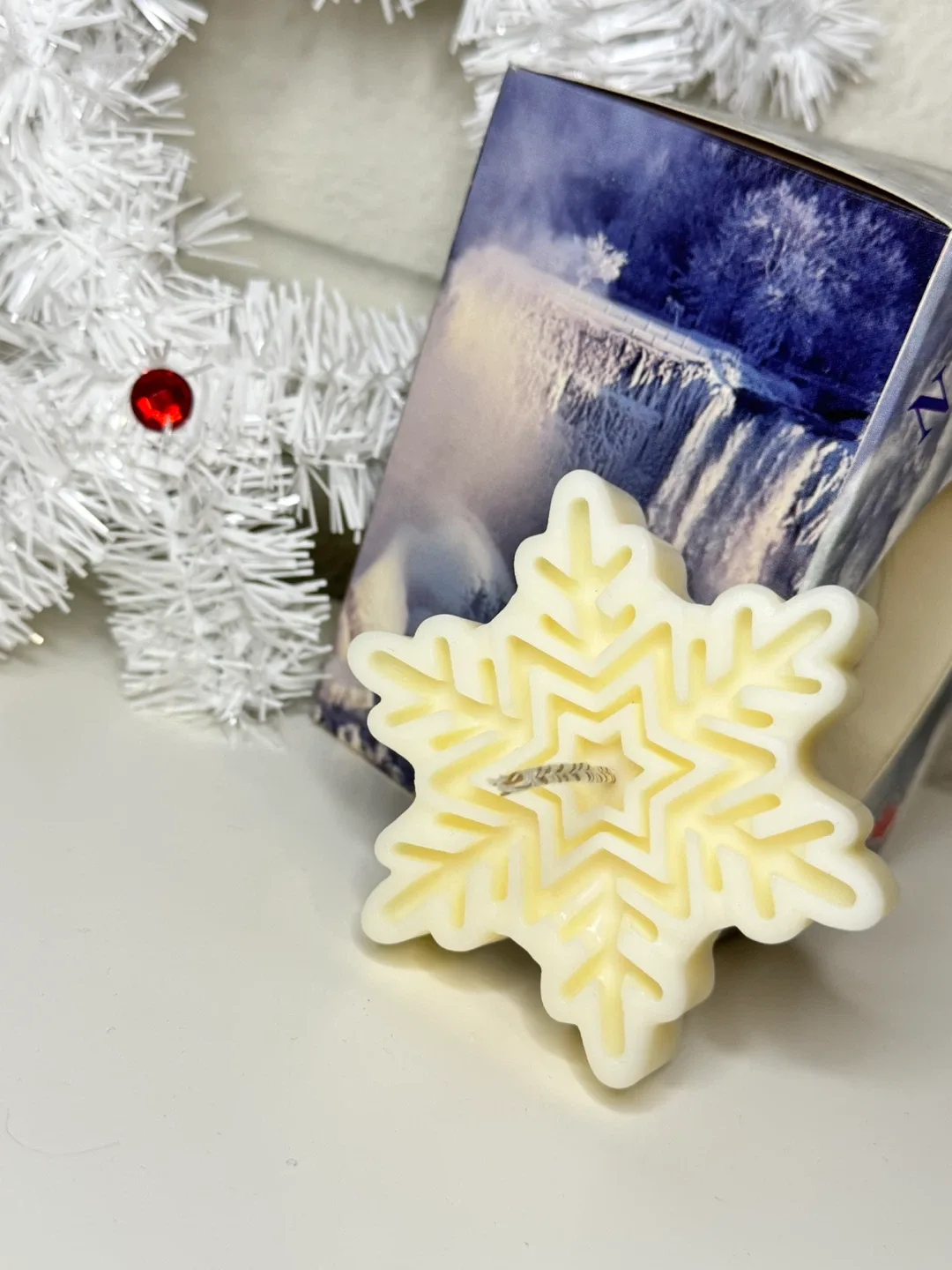 Snowflake Soy Candle | Handmade Winter Candle thumbnail