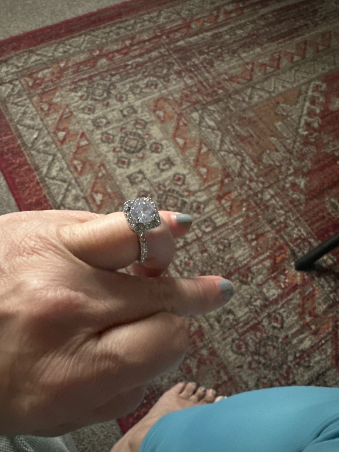 Silver Ring with White Stone - photo 2