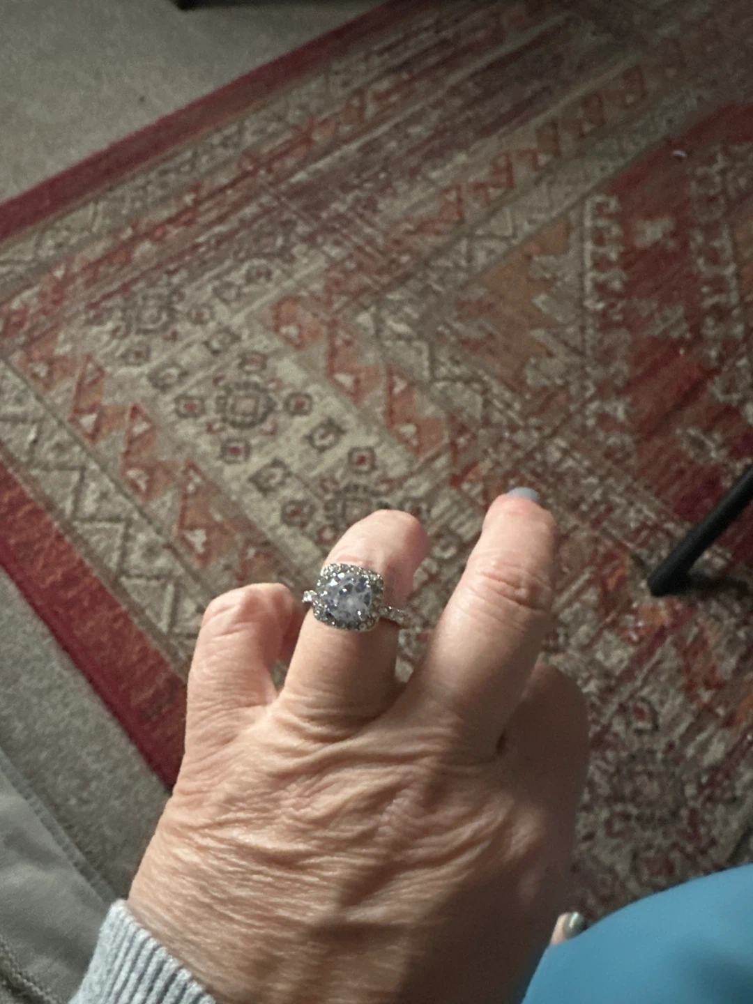 Silver Ring with White Stone