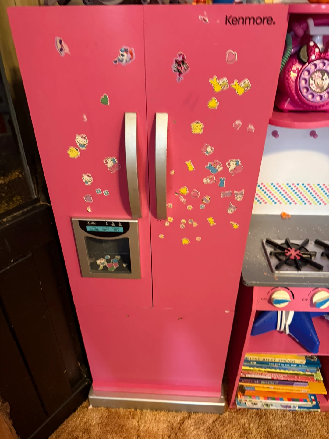 Pink Play Kitchen Refrigerator ( no food accessories) - photo 2