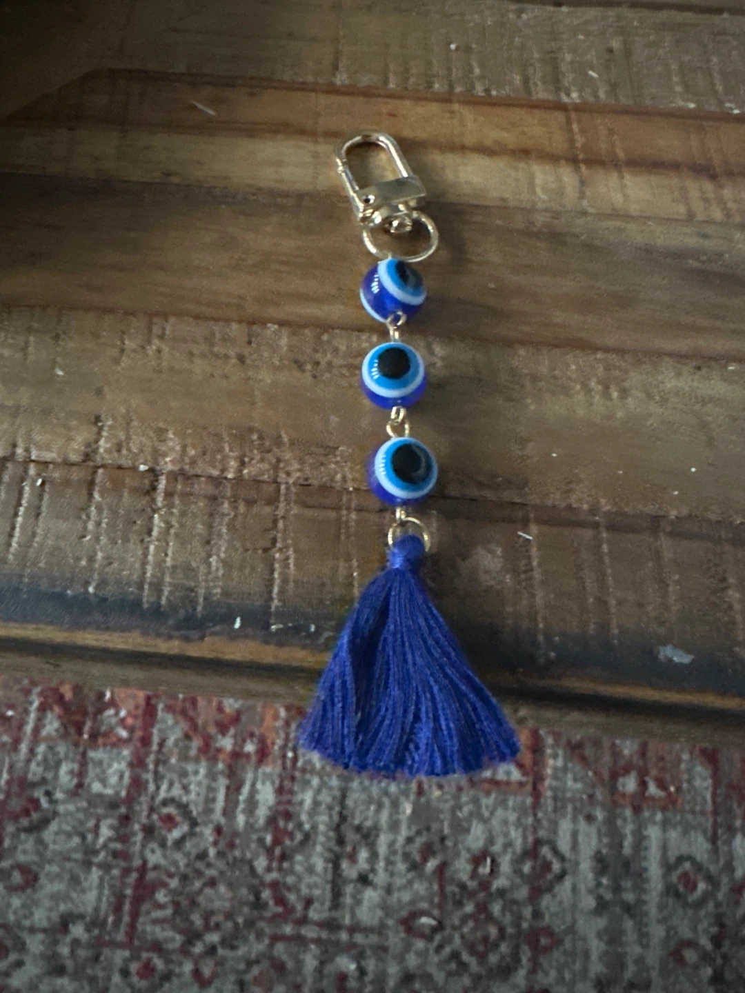 Evil Eye Tassel Keychain - Blue - photo 2