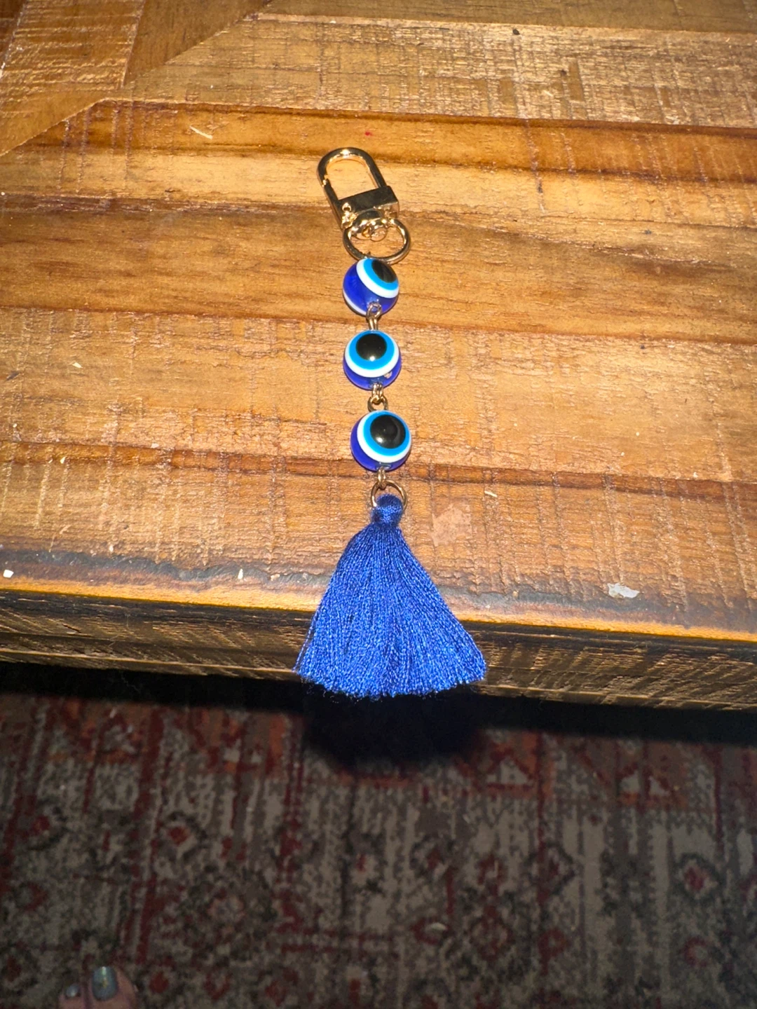 Evil Eye Tassel Keychain - Blue
