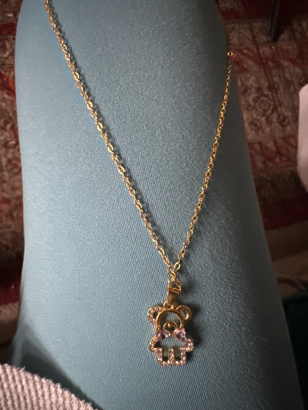 Gold Bear Pendant Necklace - photo 2