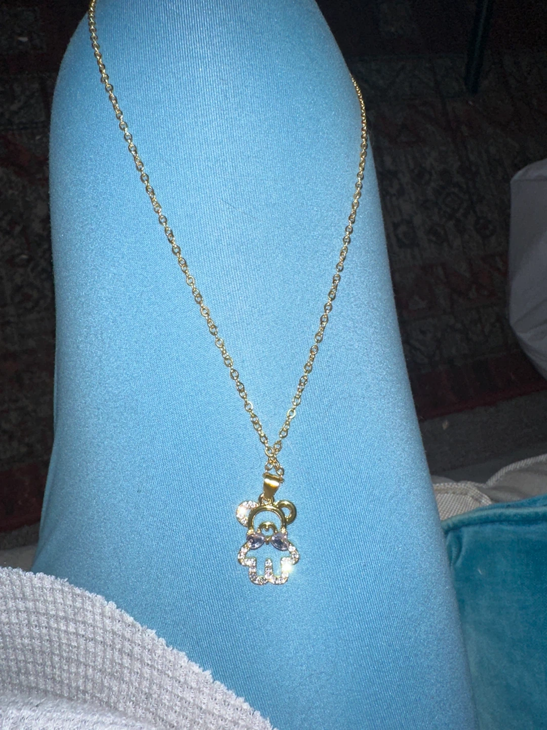 Gold Bear Pendant Necklace