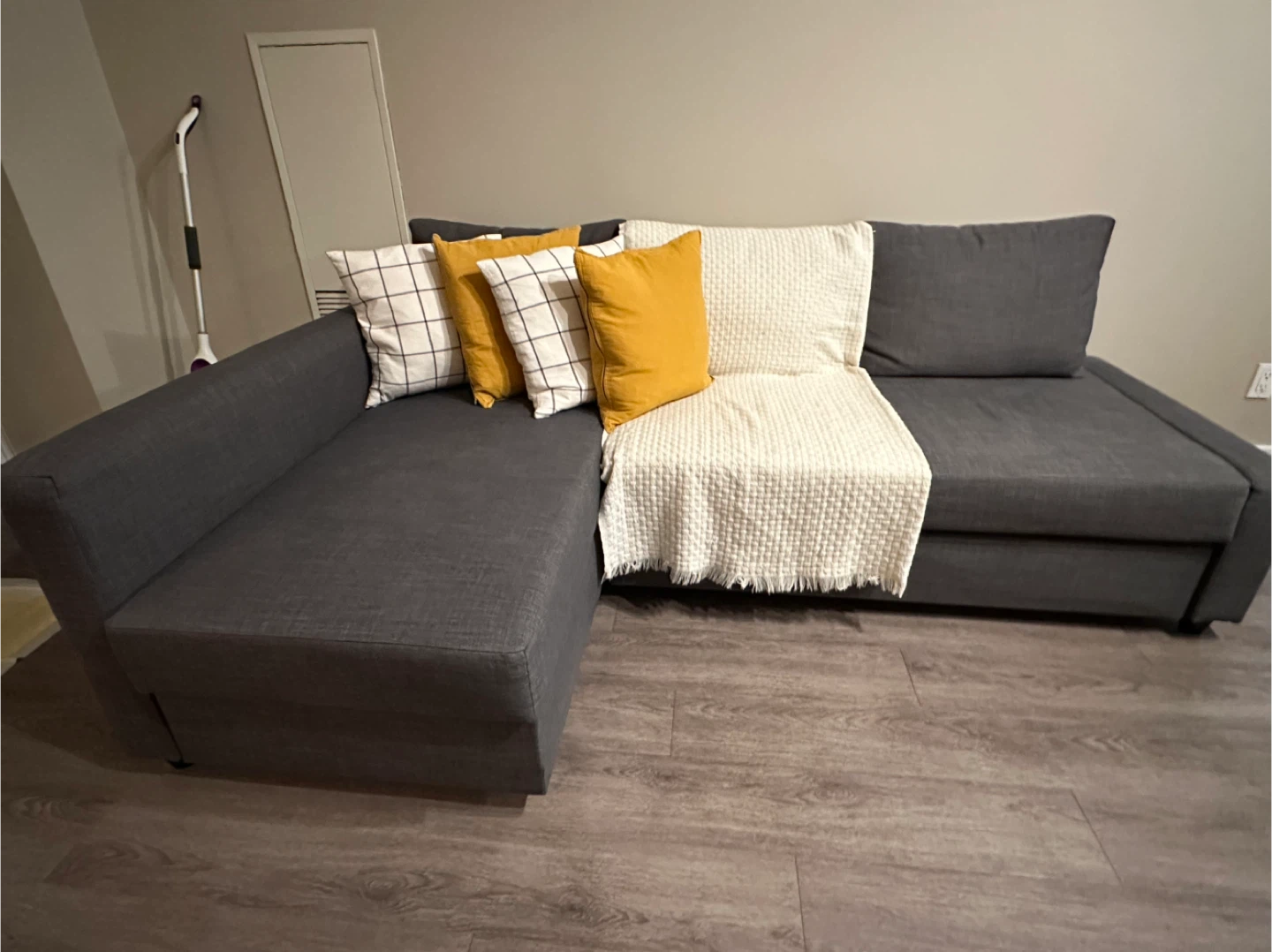 IKEA Friheten Grey Sectional Sofa bed with Storage - photo 5