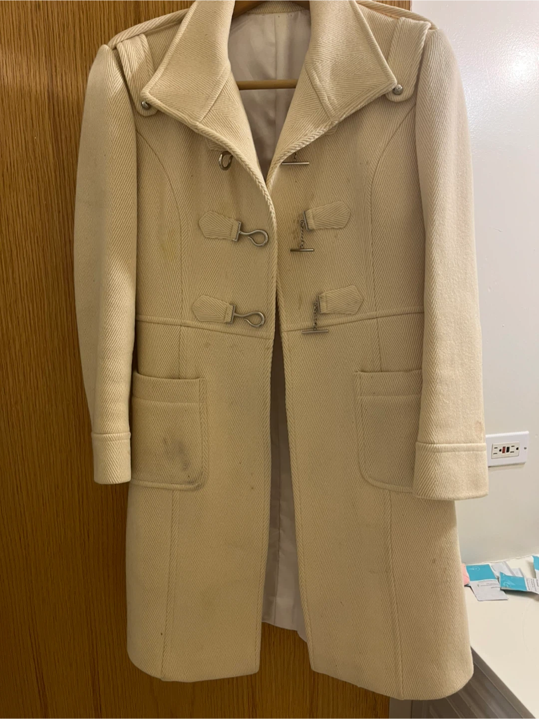 Cream Wool Blend Duffle Coat - photo 3