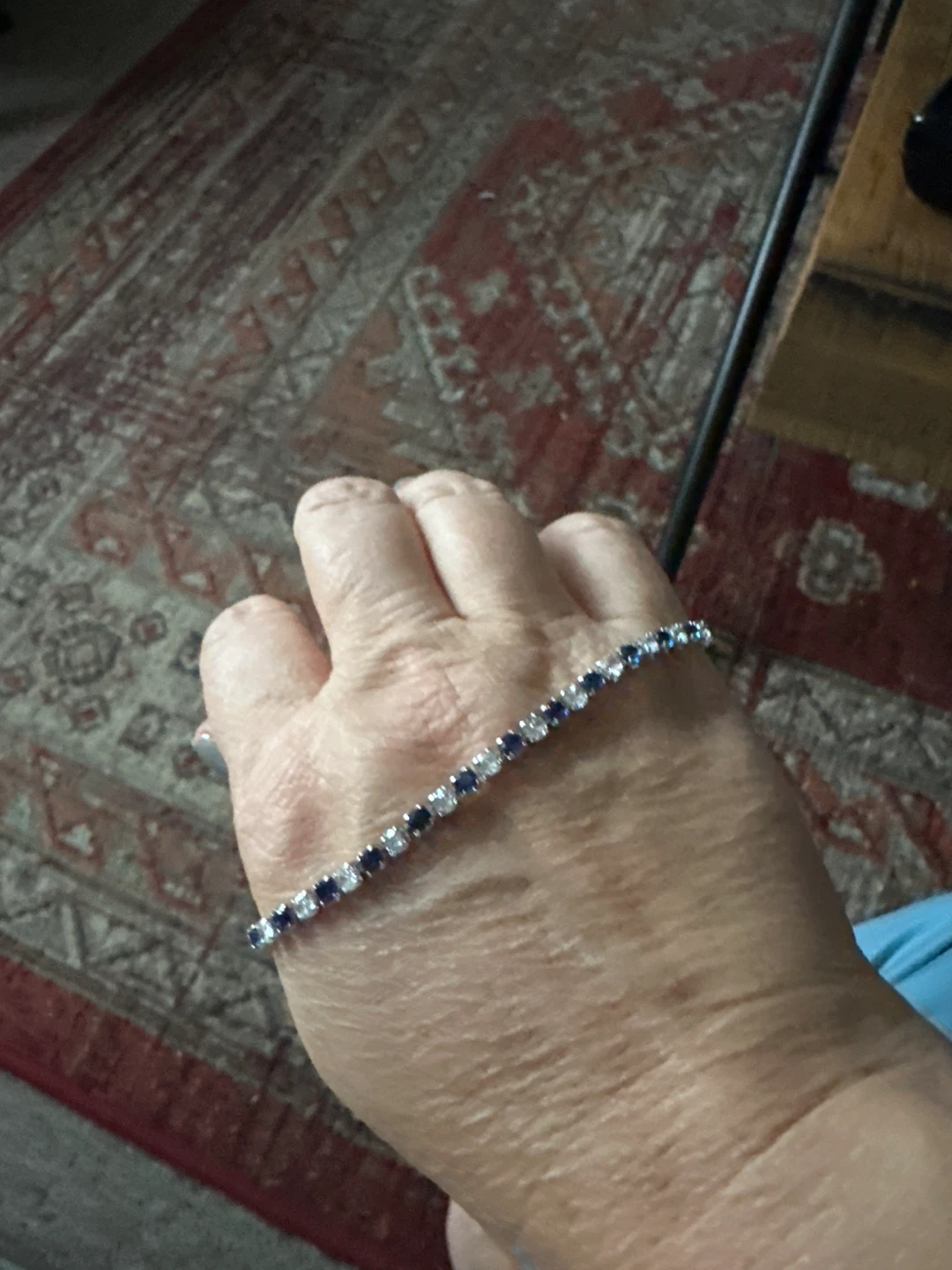 Blue and White Tennis Bracelet