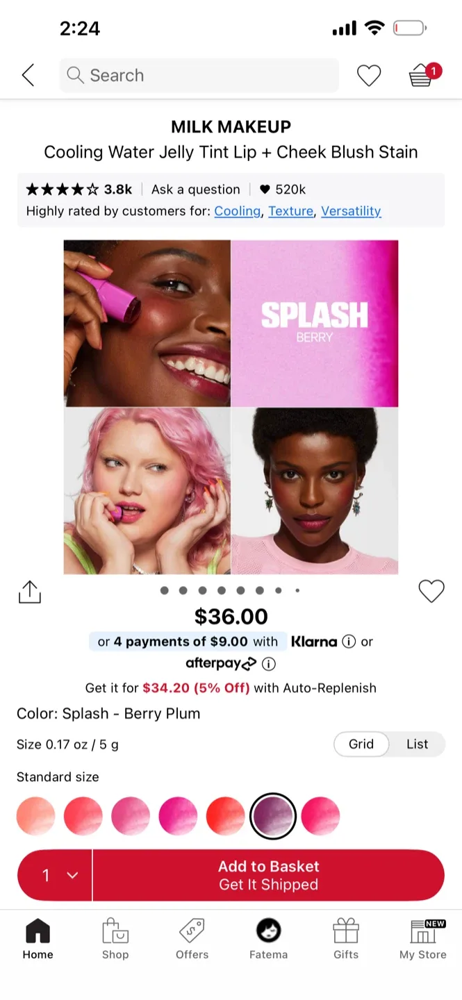 Milk Makeup Cooling Water Jelly Tint - Blush Stain image indicator(3)