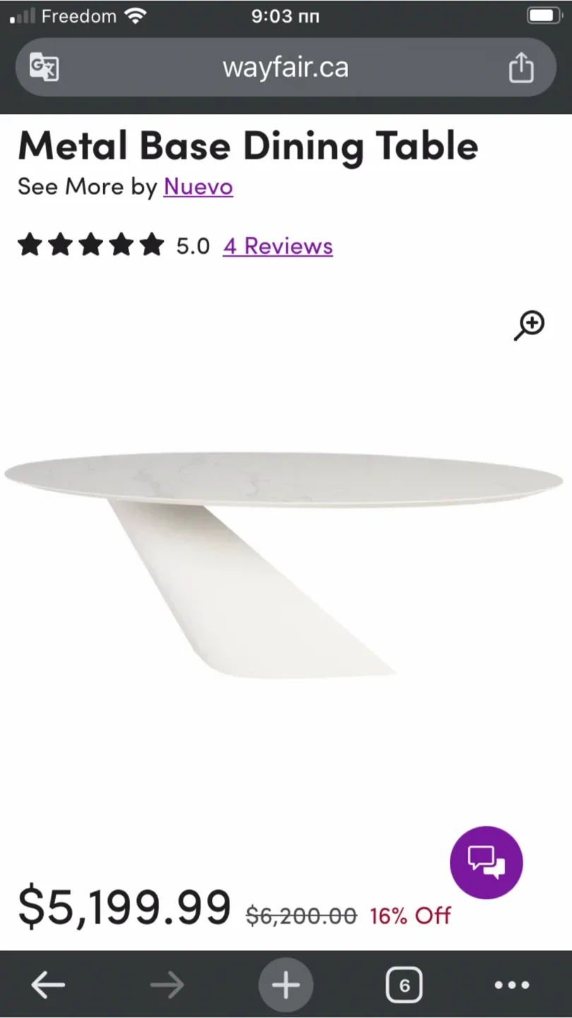 NUEVO White Ceramic Oval Dining Table  6 person. image indicator(10)