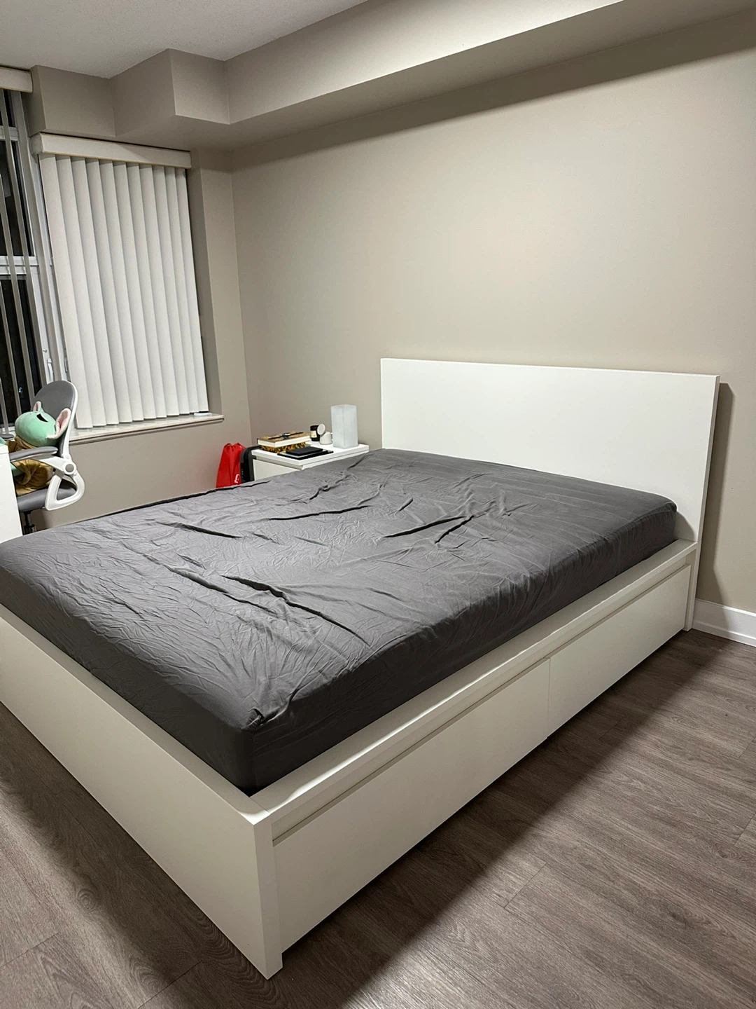 IKEA MALM White Bed Frame with Storage