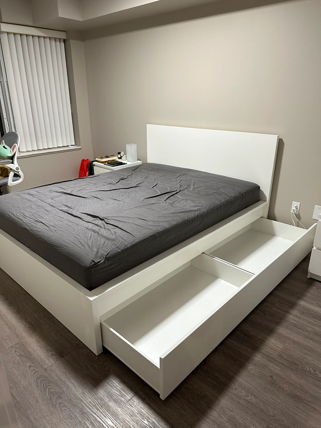 IKEA MALM White Bed Frame with Storage - photo 2