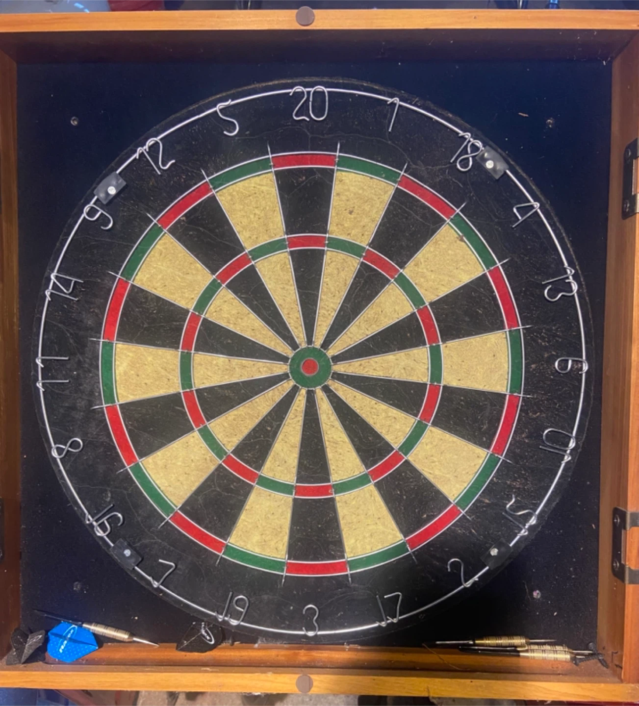 Dart Board with Cabinet