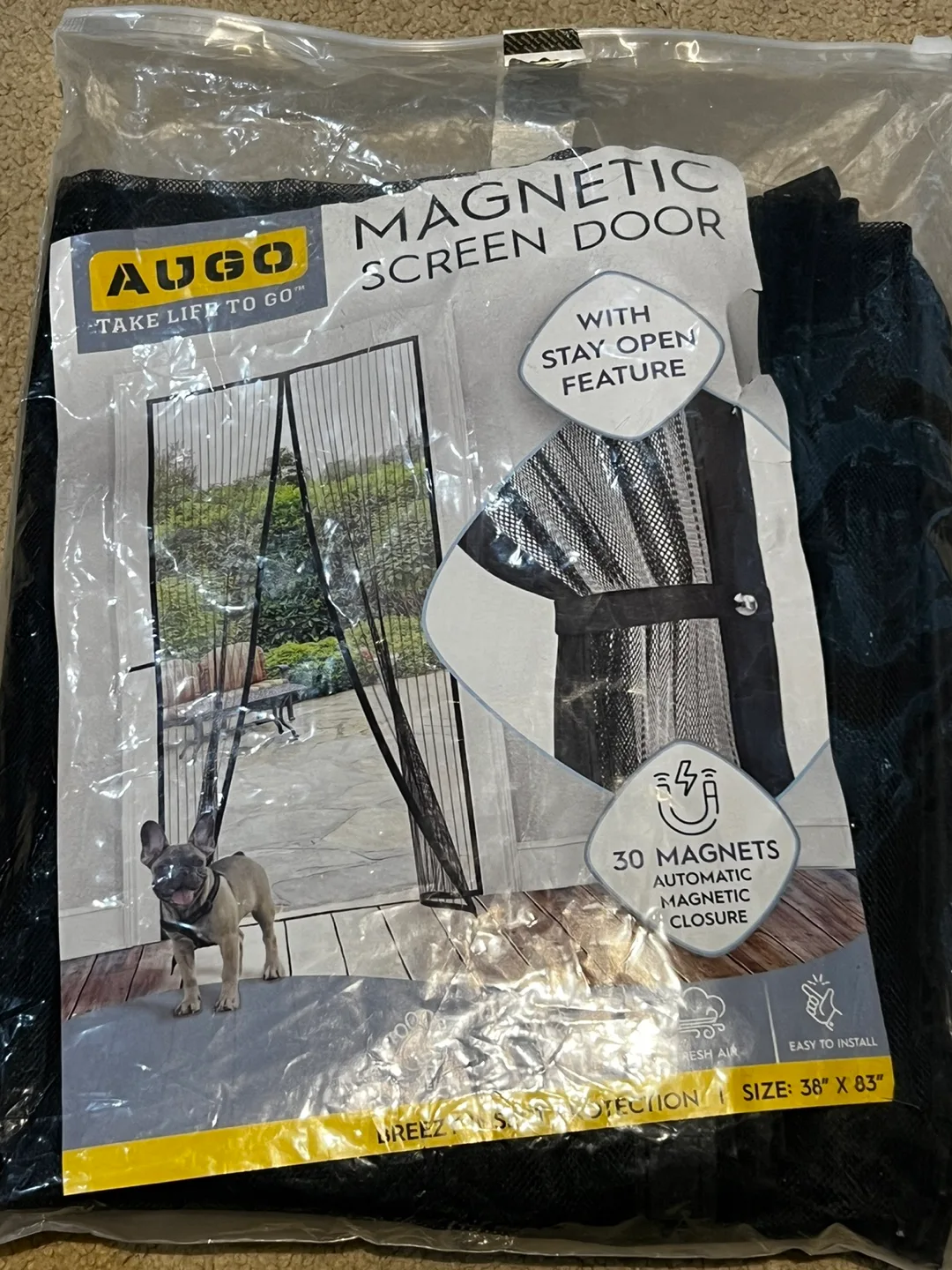 AUGO Magnetic Screen Door 38" x 83"