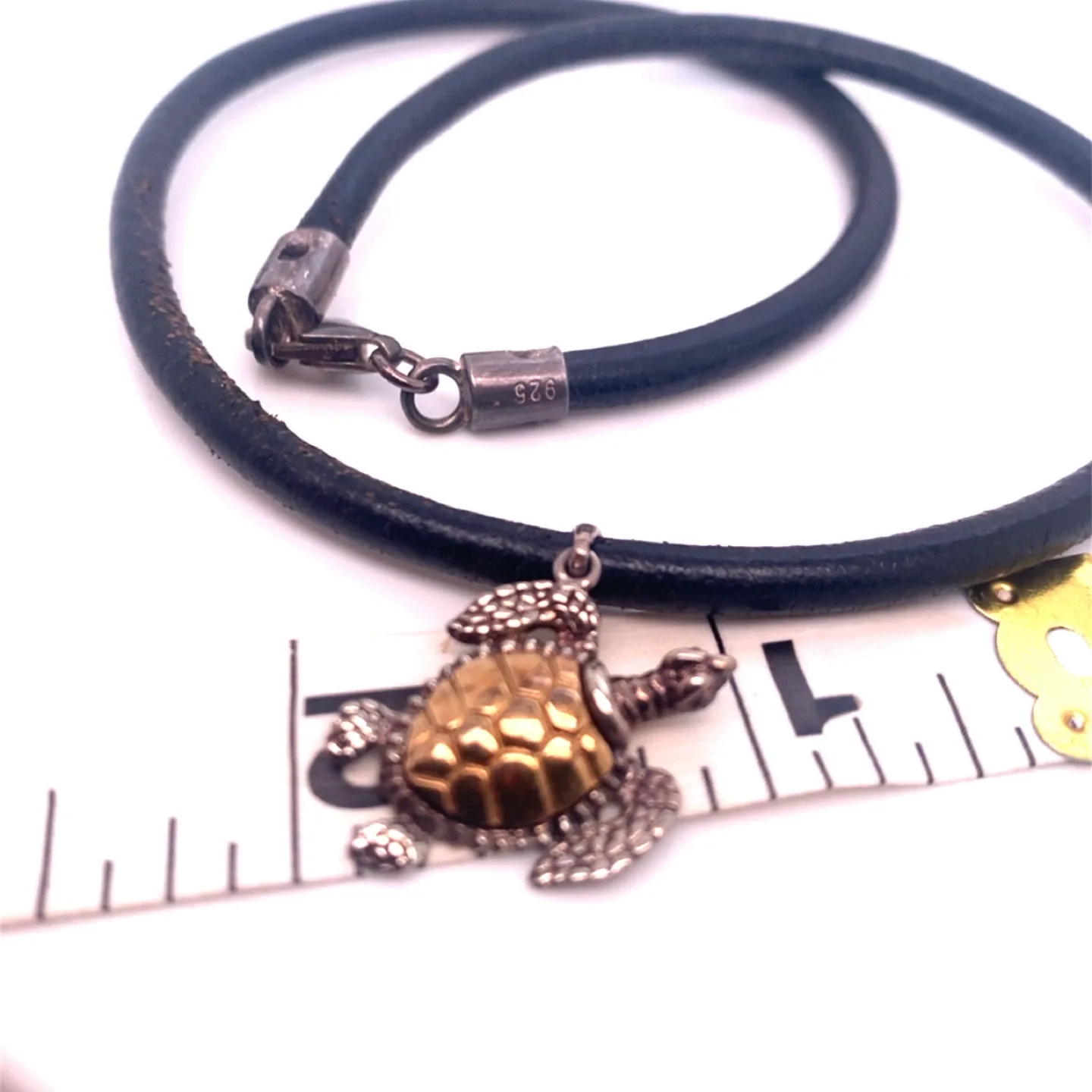 Turtle Pendant Necklace - Sterling Silver & 14K Gold image indicator(7)