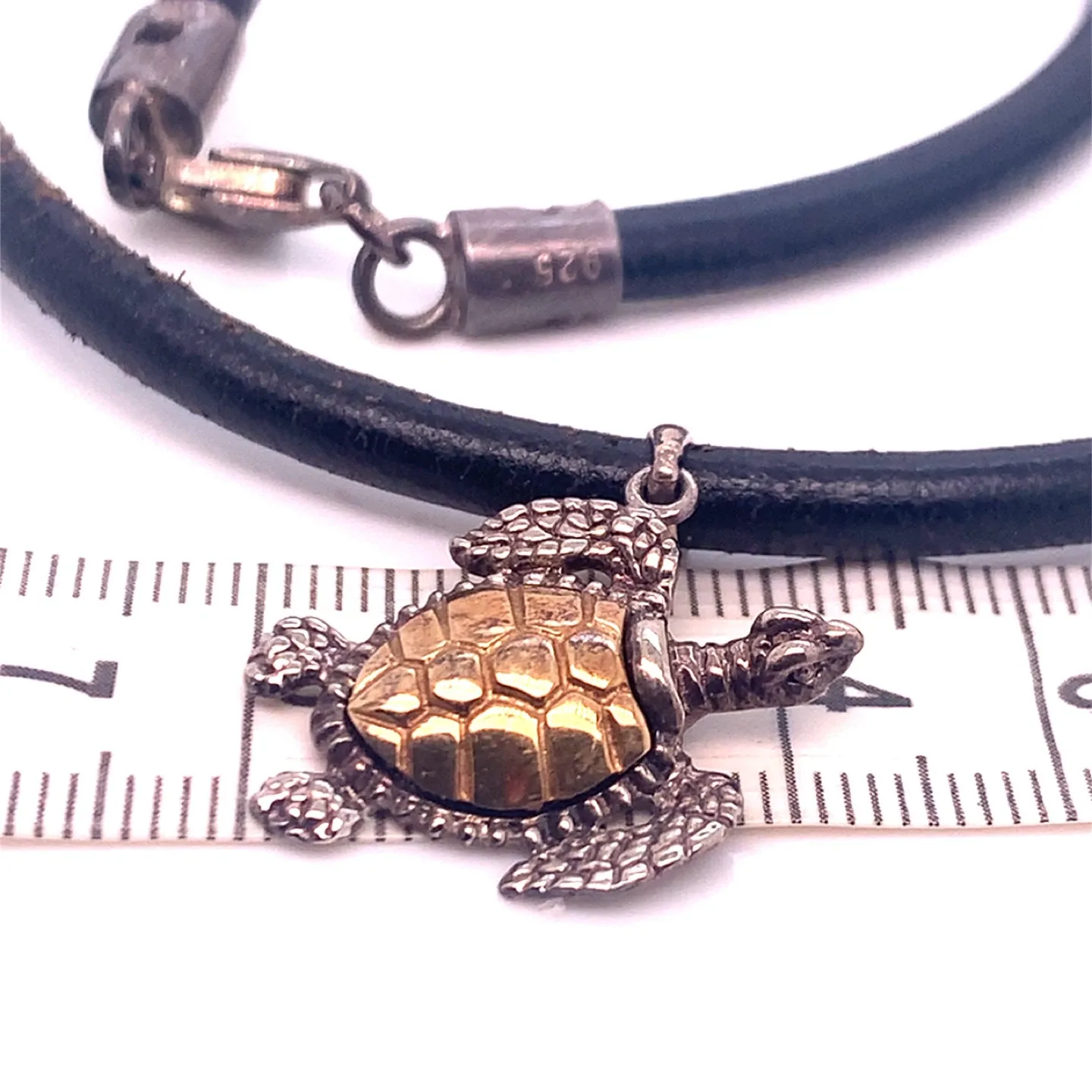 Turtle Pendant Necklace - Sterling Silver & 14K Gold image indicator(8)