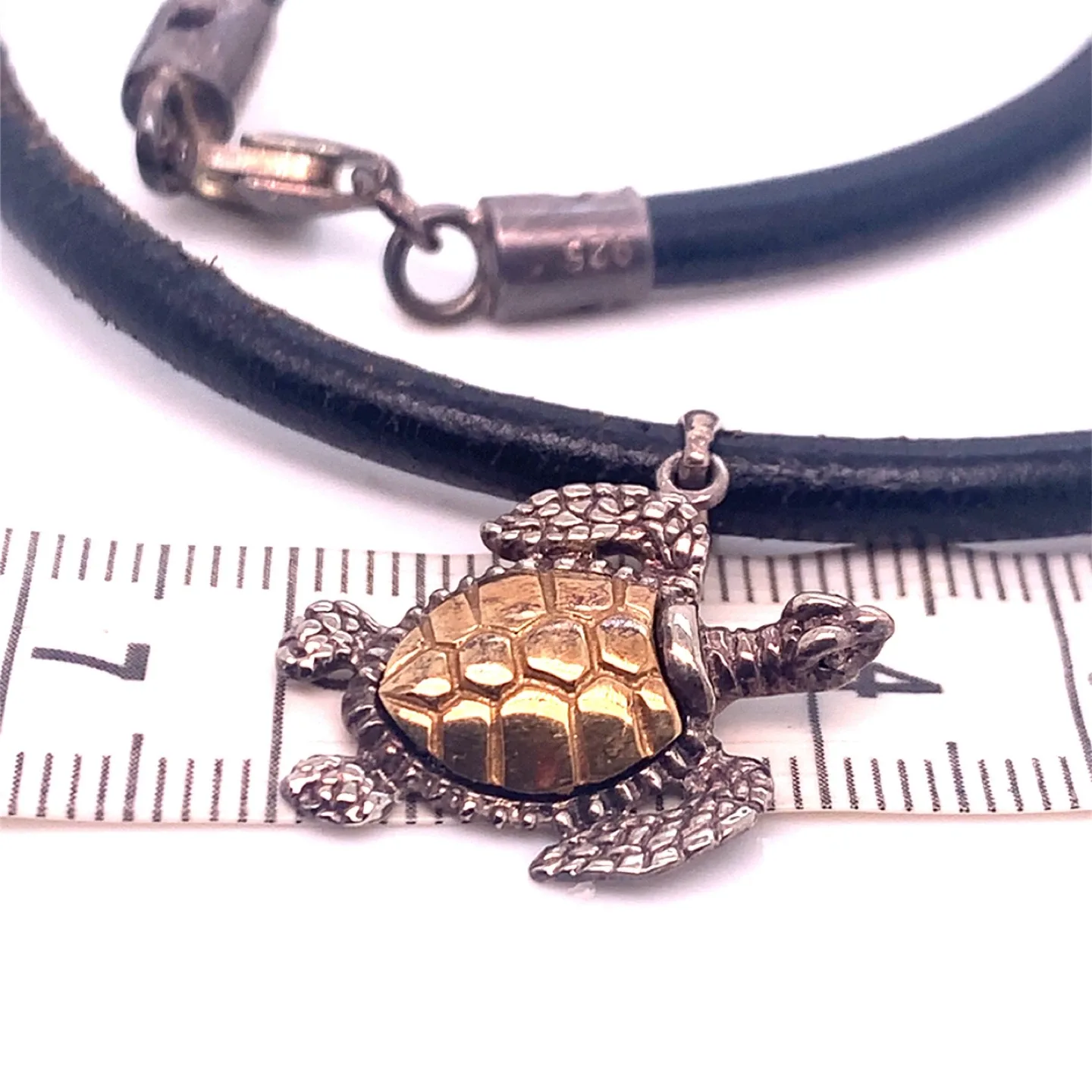 Turtle Pendant Necklace - Sterling Silver & 14K Gold image indicator(10)