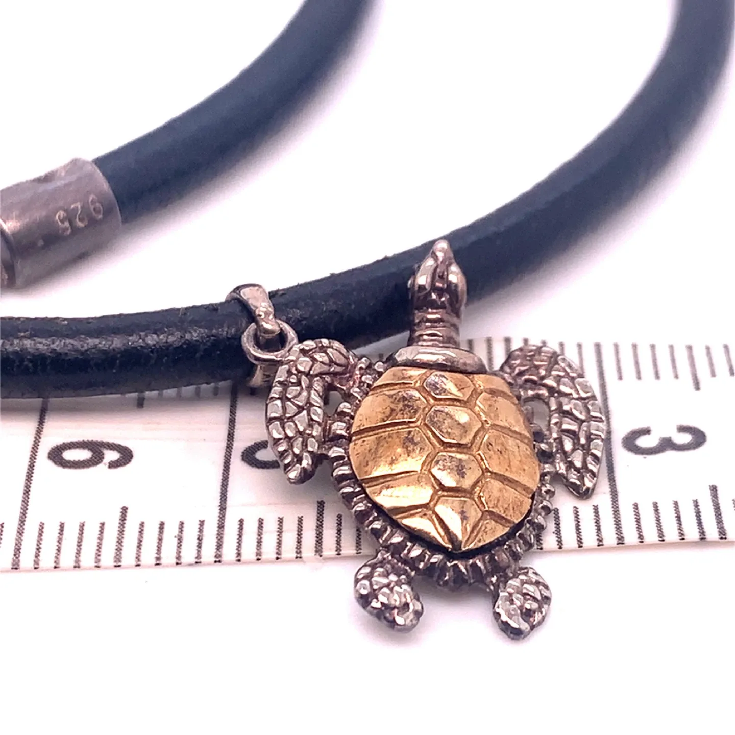 Turtle Pendant Necklace - Sterling Silver & 14K Gold image indicator(9)