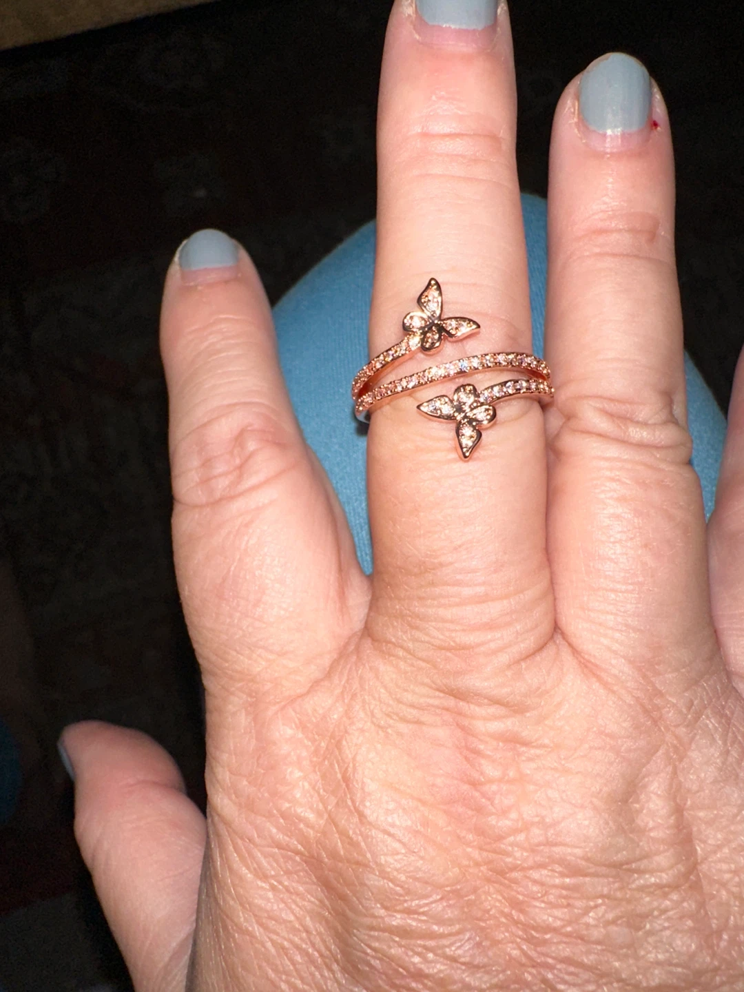 Butterfly Ring Rose Gold Tone
