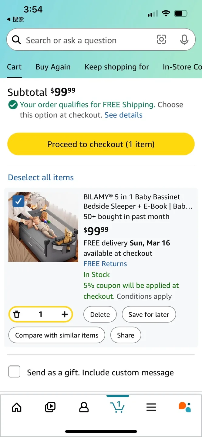 BILAMY 5 in 1 Baby Bassinet Bedside Sleeper.like new