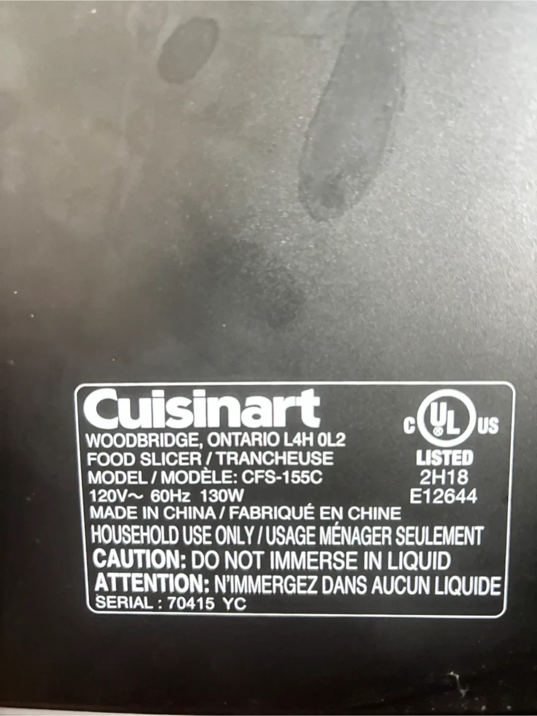 Cuisinart CFS-155C Food Slicer