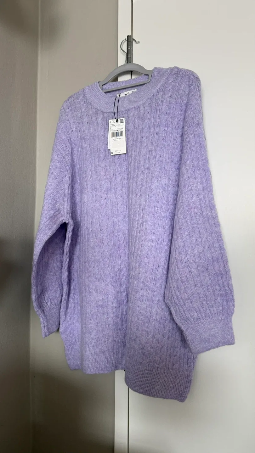 Mango Cable Knit Sweater Purple image indicator(2)