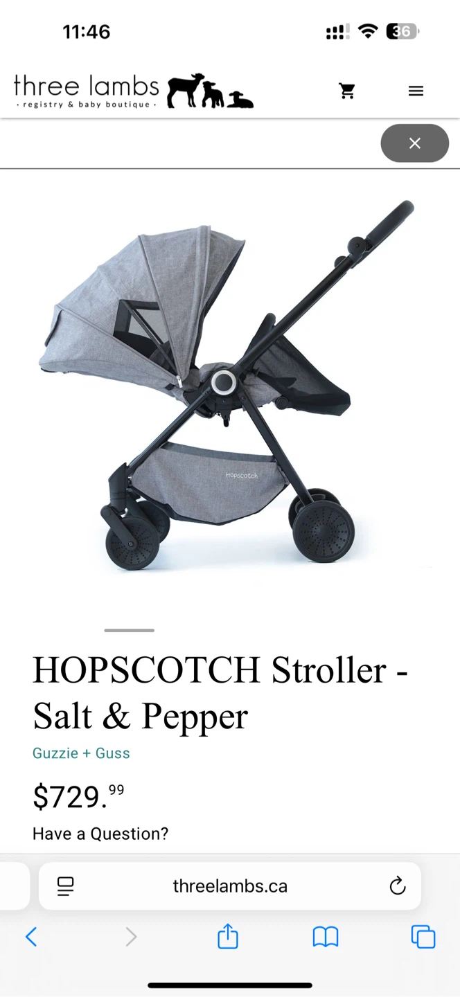 Guzzie+Guss HOPCOTCH Stroller - Salt & Pepper