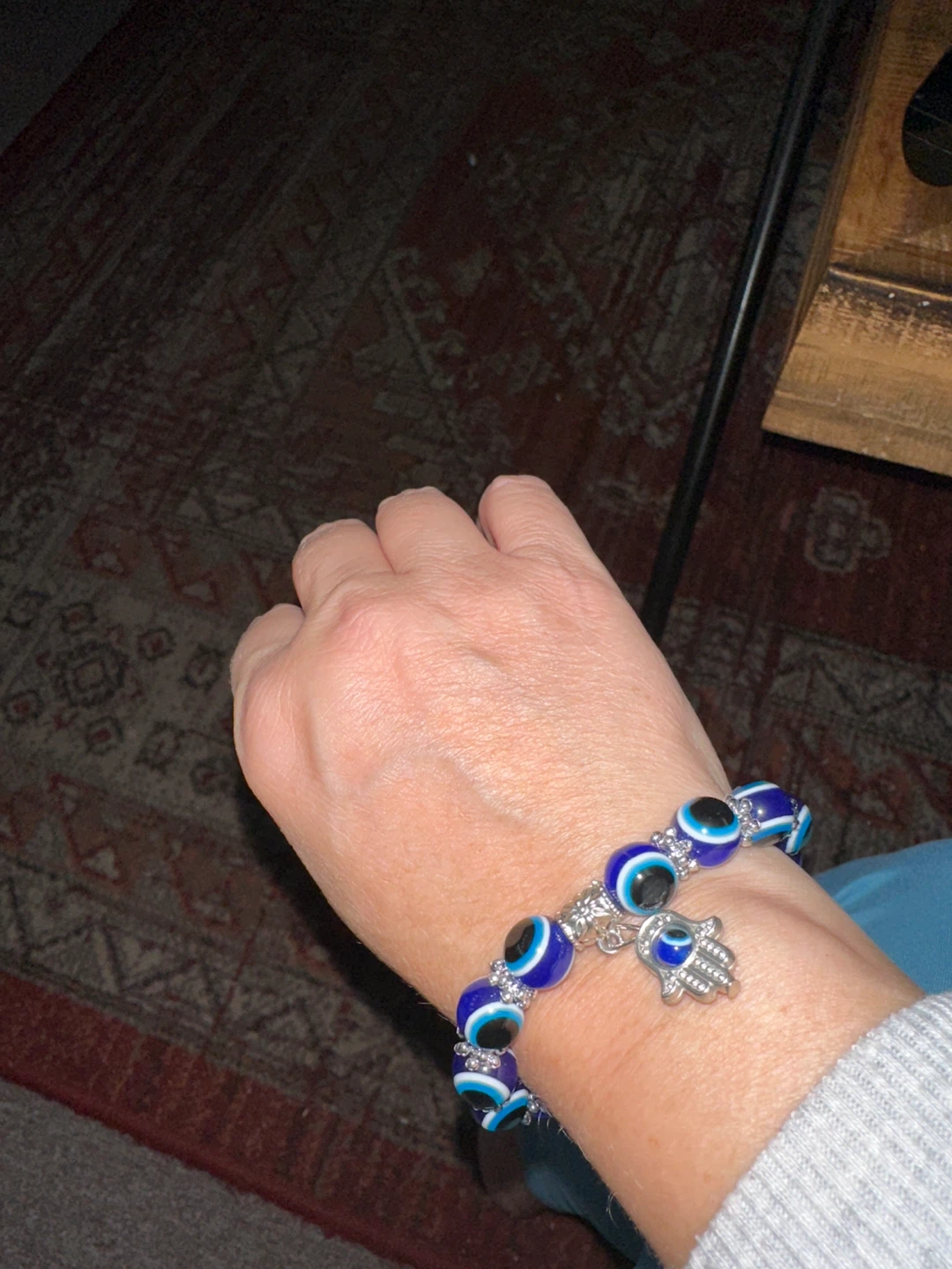 Evil Eye Hamsa Bracelet - Blue