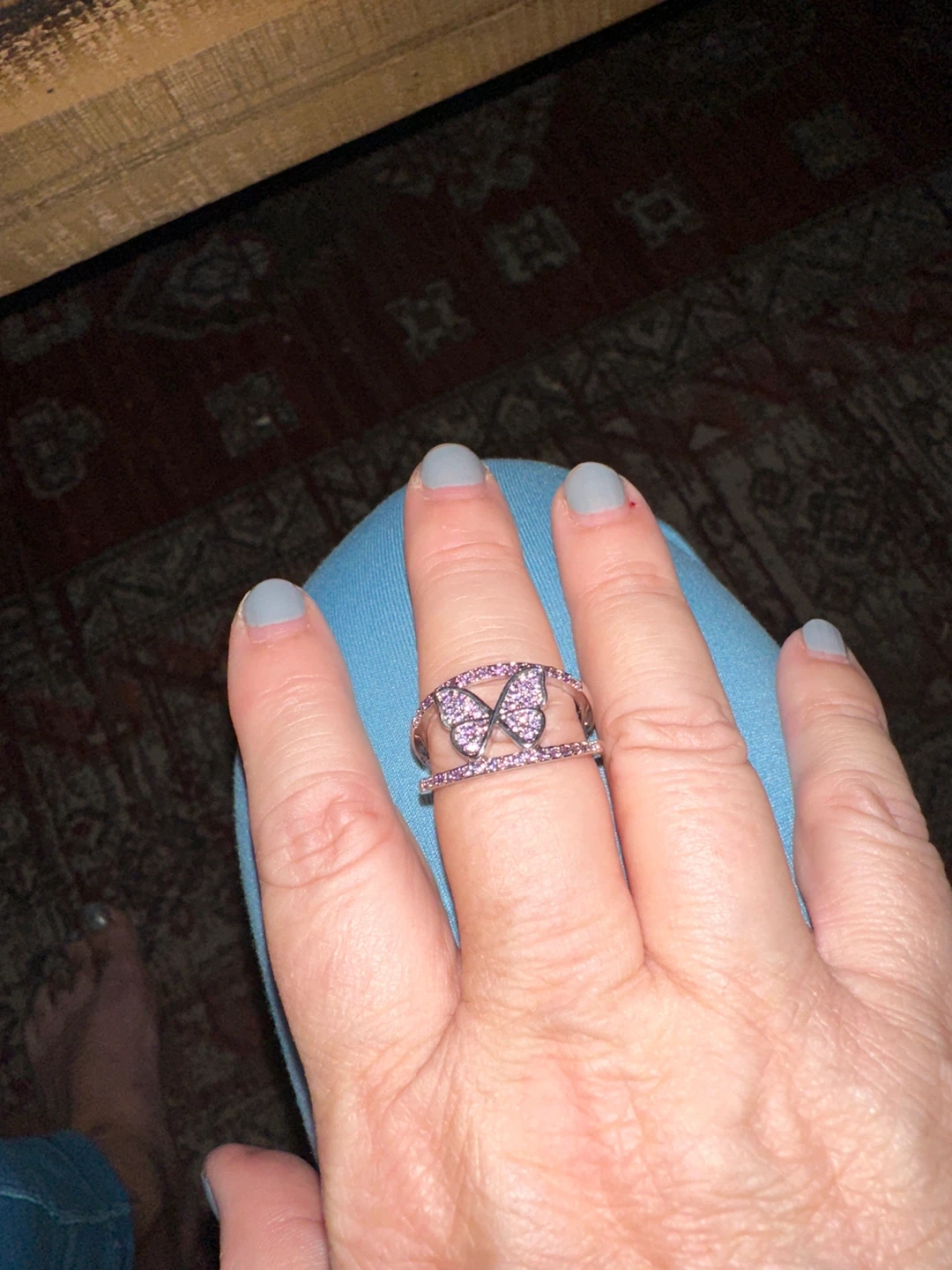 Butterfly Ring with Purple Stones