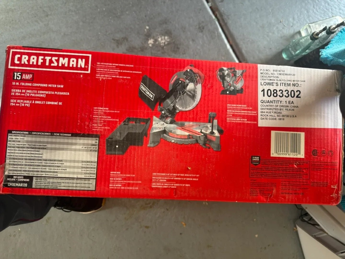 Craftsman 15 Amp 10 in. Folding Compound Miter Saw