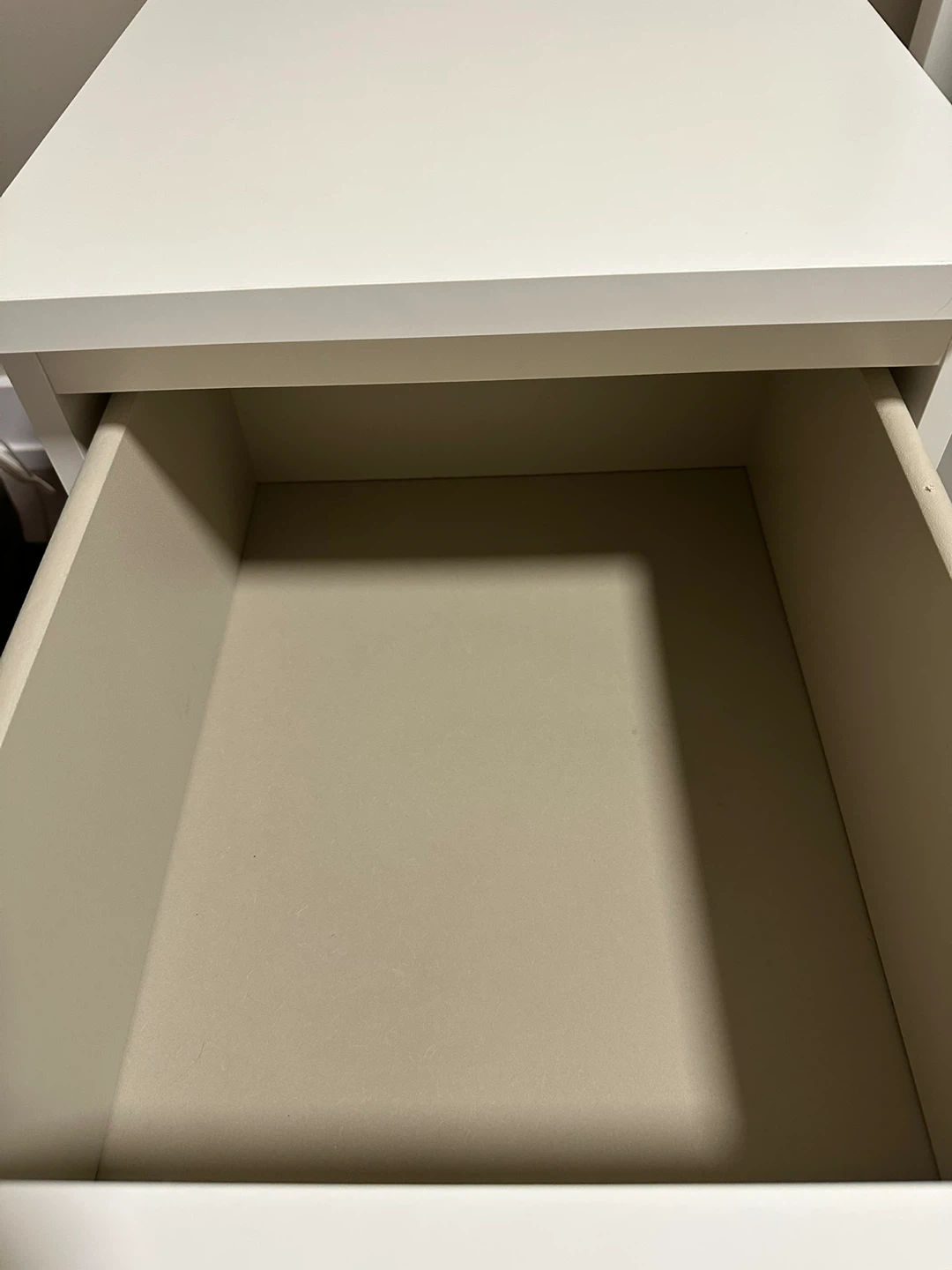 White IKEA Malm Bedside Table with Two Drawers - photo 4